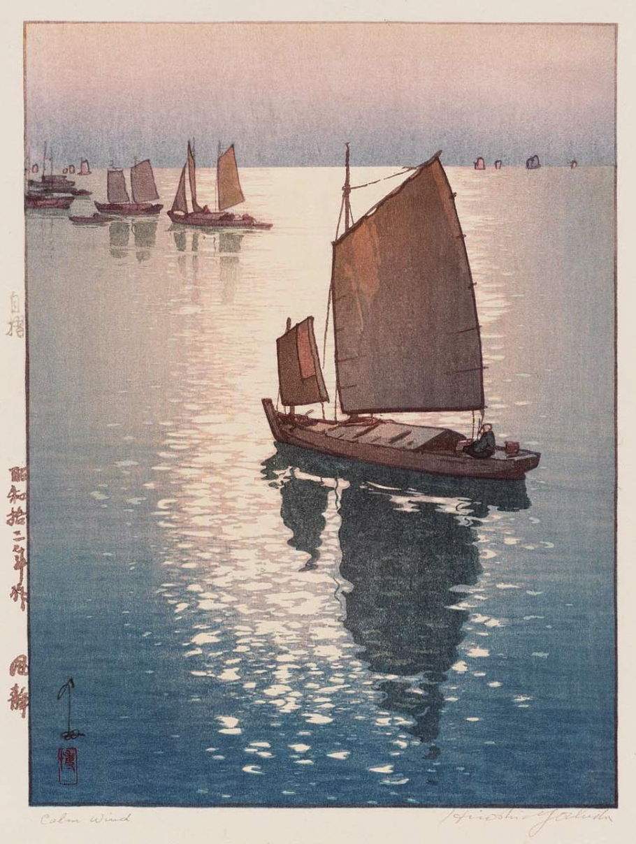 Calm Wind woodblock print
