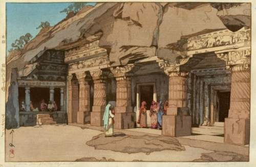 Hiroshi Yoshida - Cave Temple in Ajanta thumbnail