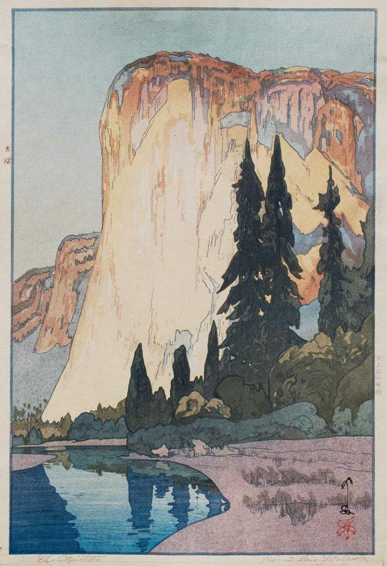 El Capitan woodblock print