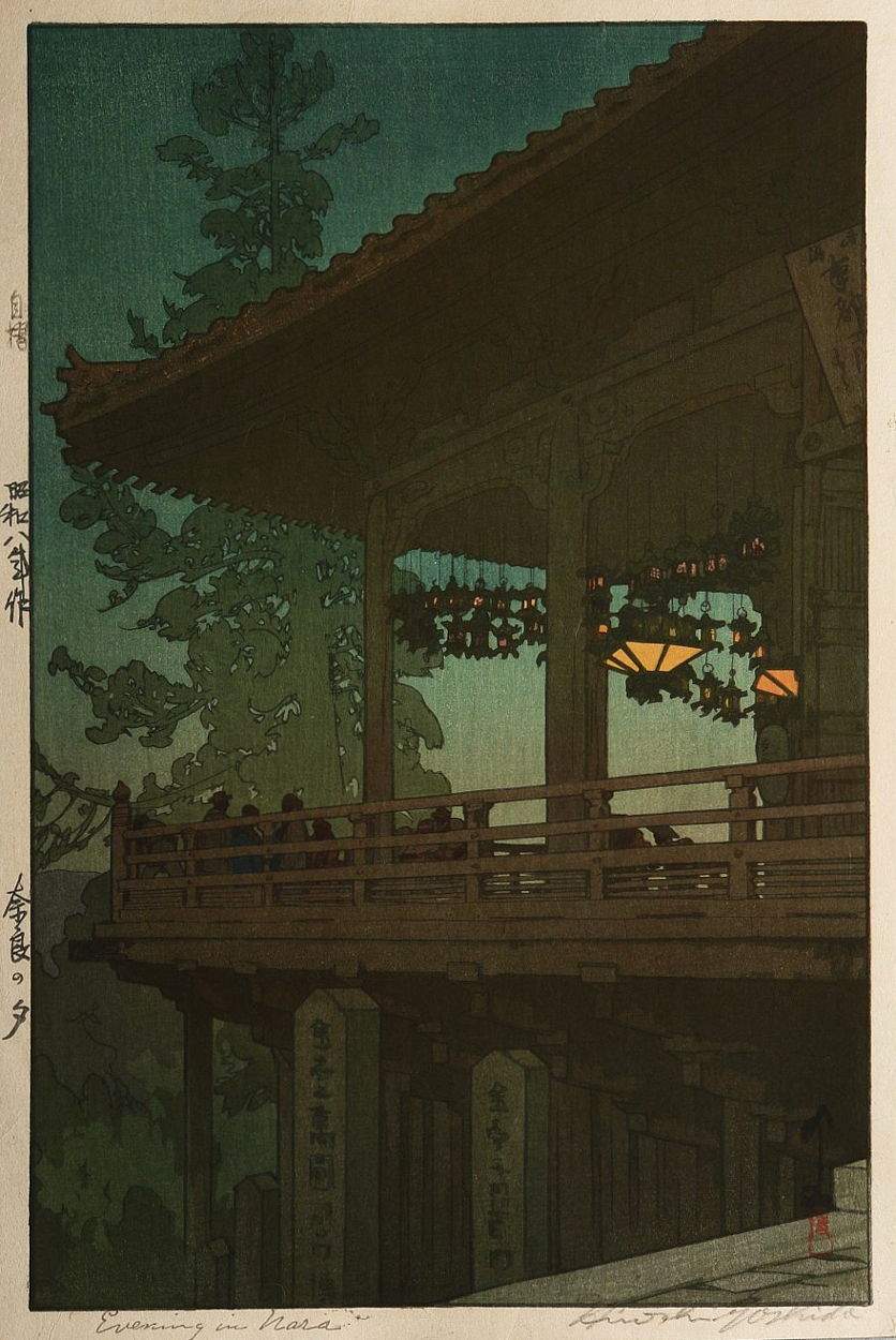 Hiroshi Yoshida “Evening in Nara” 1933 woodblock print