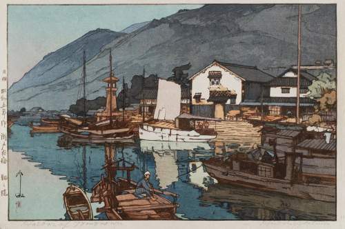 Hiroshi Yoshida - Harbor of Tomonoura thumbnail