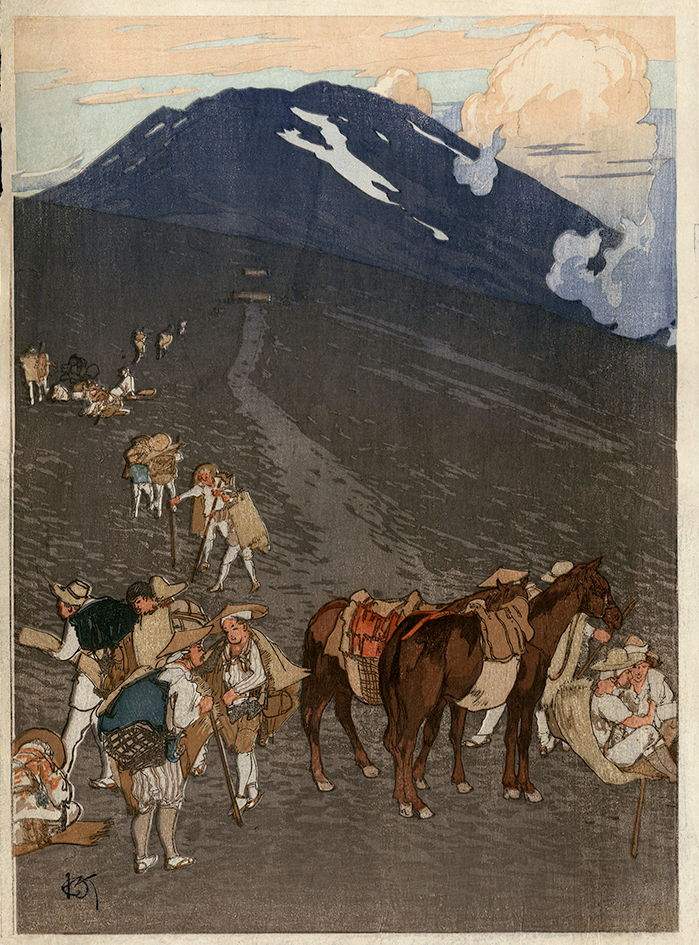 Horse Turnback at Umagaeshi woodblock print