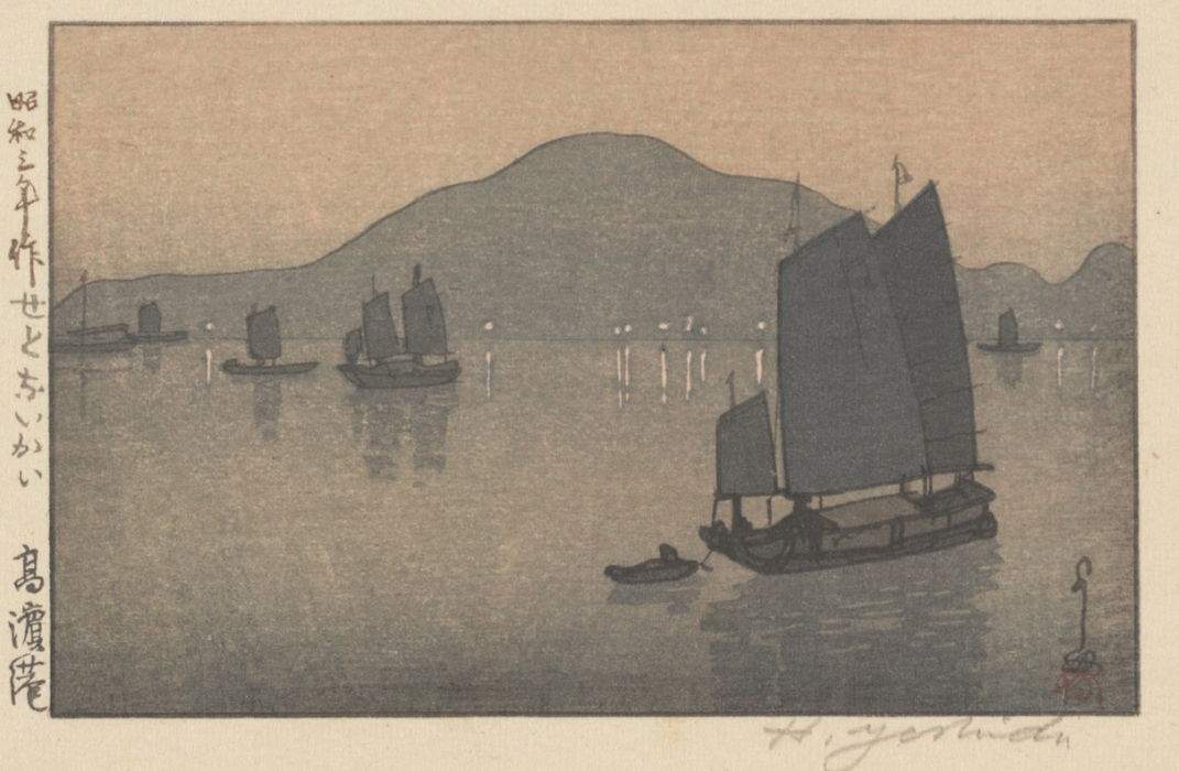 In the Inland Sea woodblock print