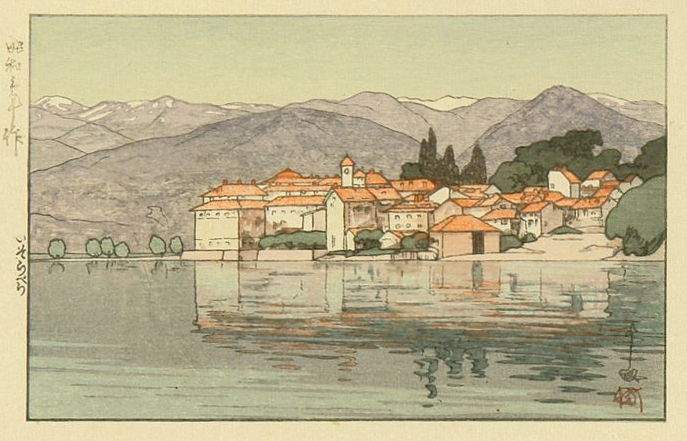Isola Bela woodblock print