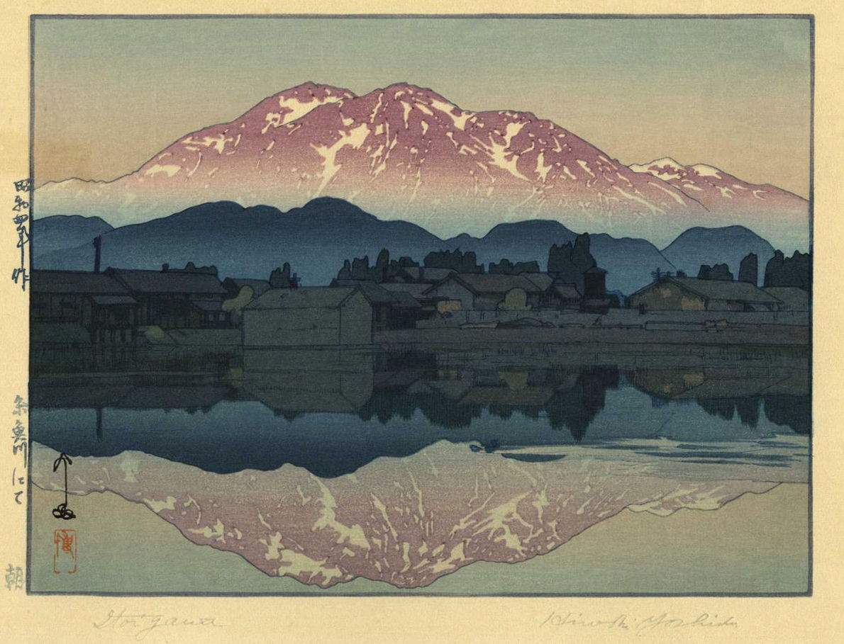Itoigawa - Morning woodblock print
