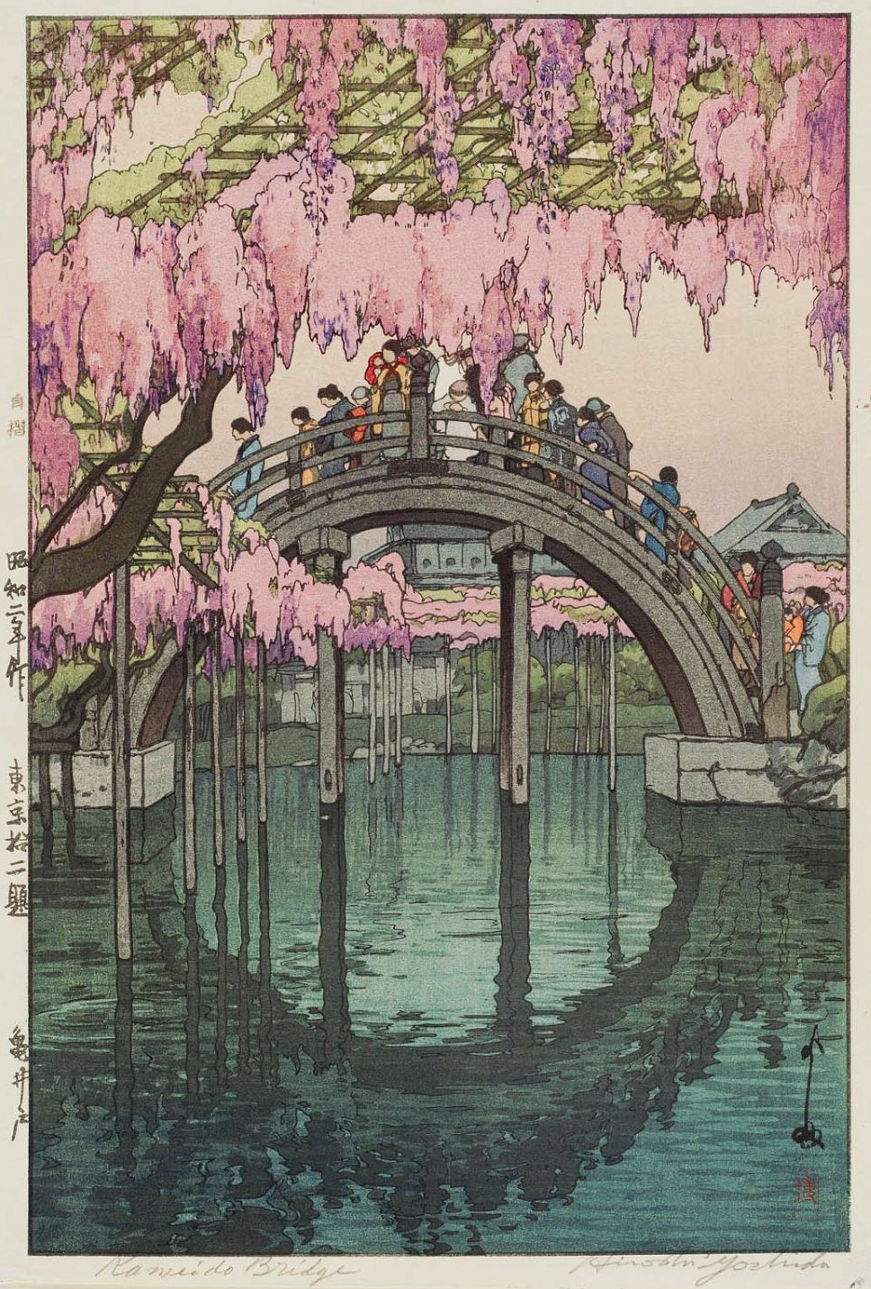 Kameido Bridge woodblock print