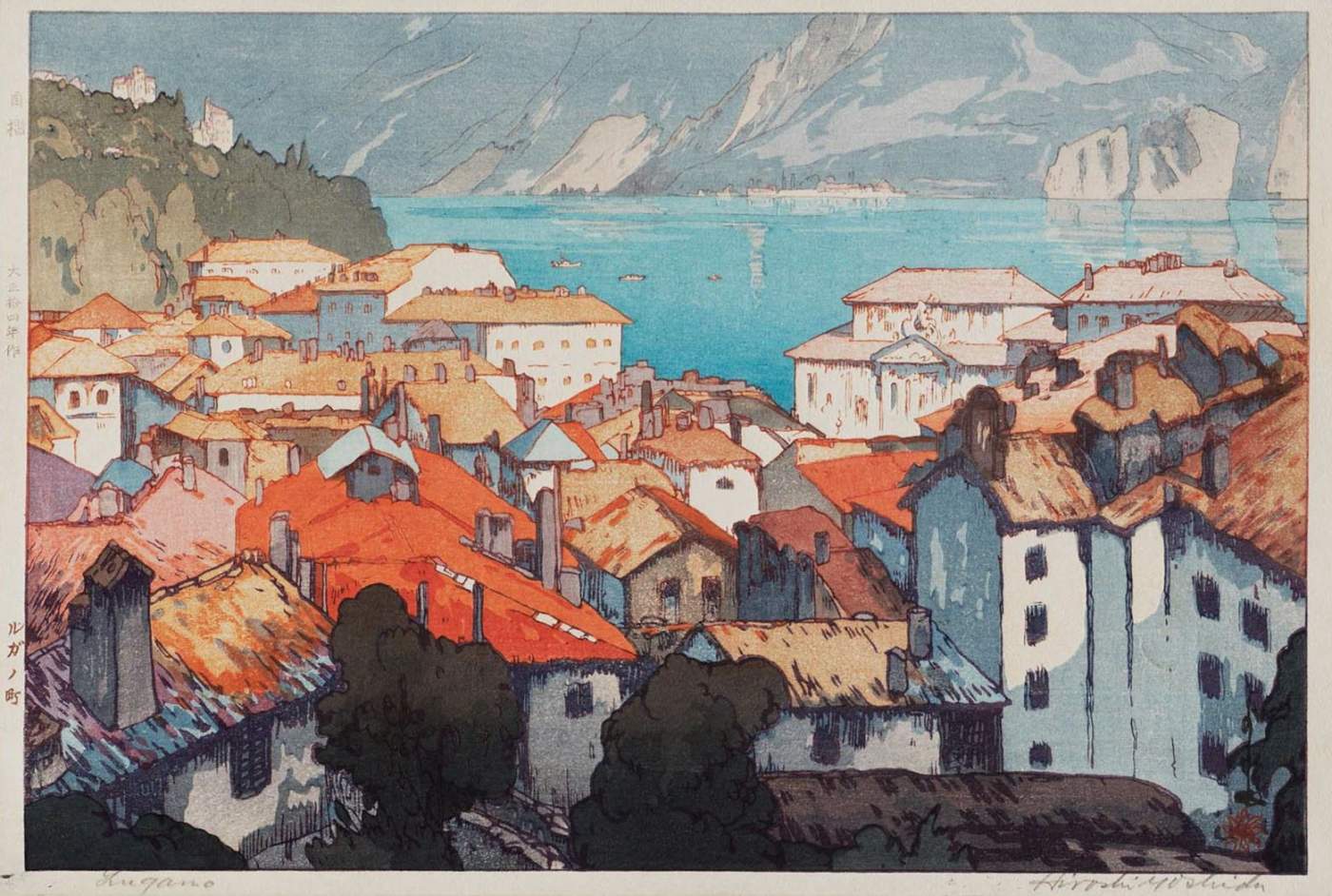 Lugano woodblock print