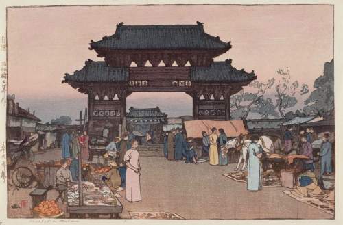 Hiroshi Yoshida - Market in Mukden thumbnail