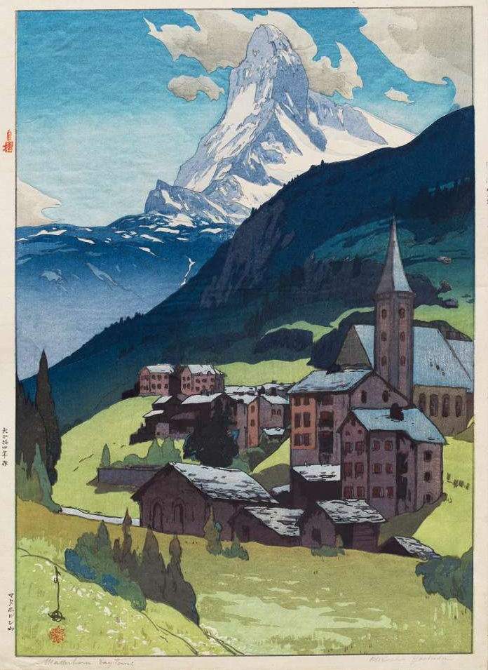 Matterhorn, Daytime woodblock print