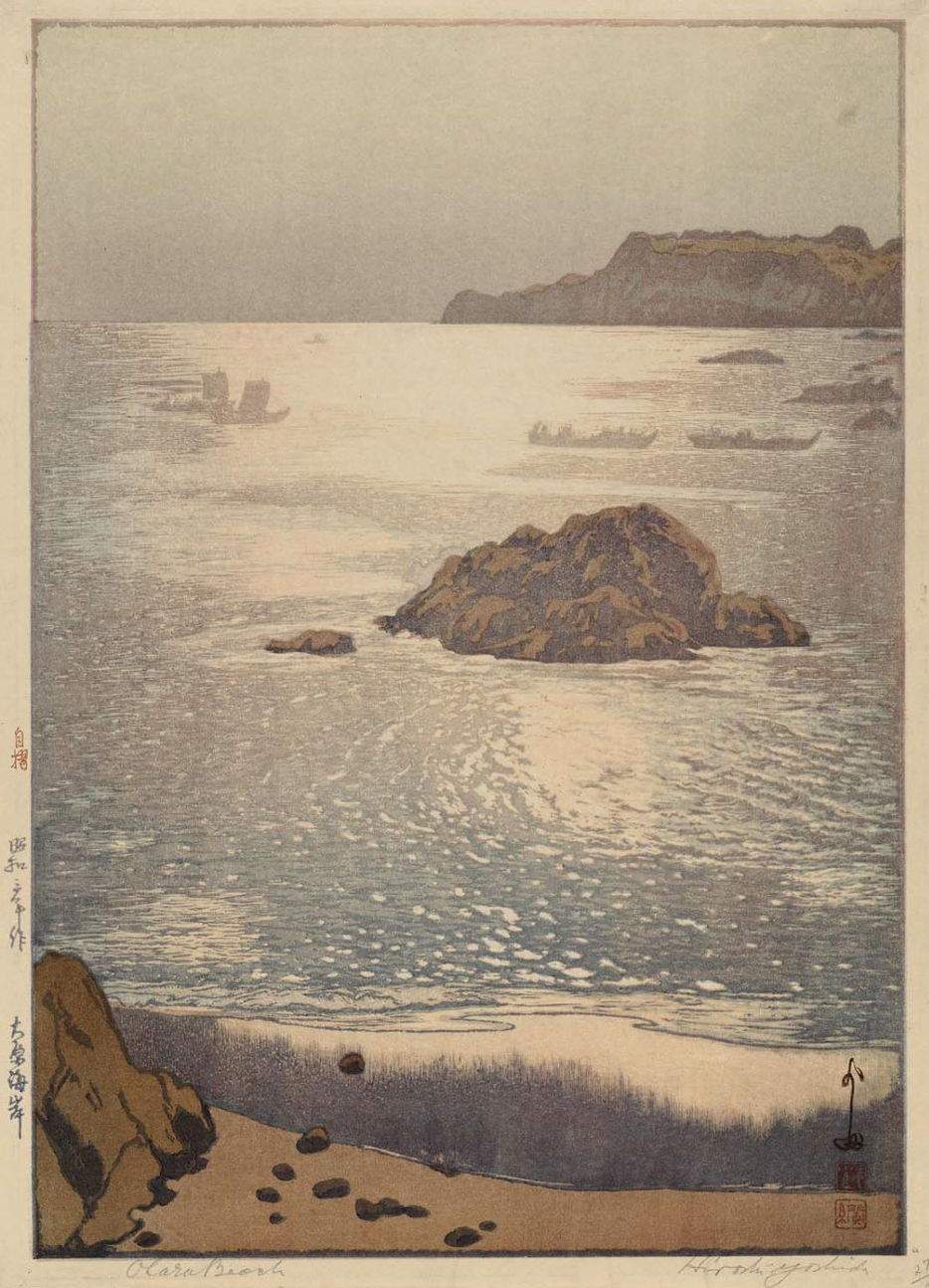 Ōhara Beach woodblock print
