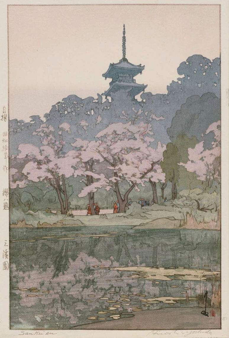 Sankeien woodblock print