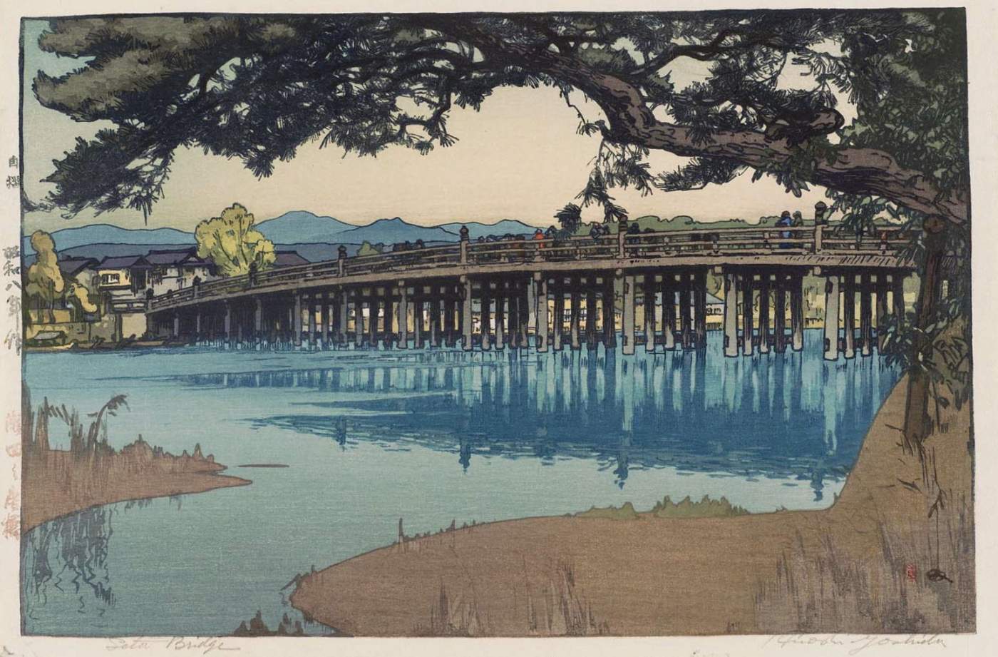 Seta Bridge woodblock print