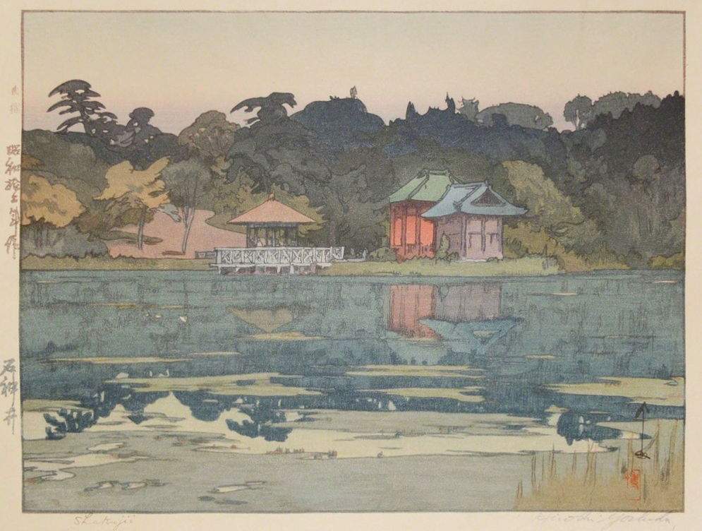 Shakujii woodblock print