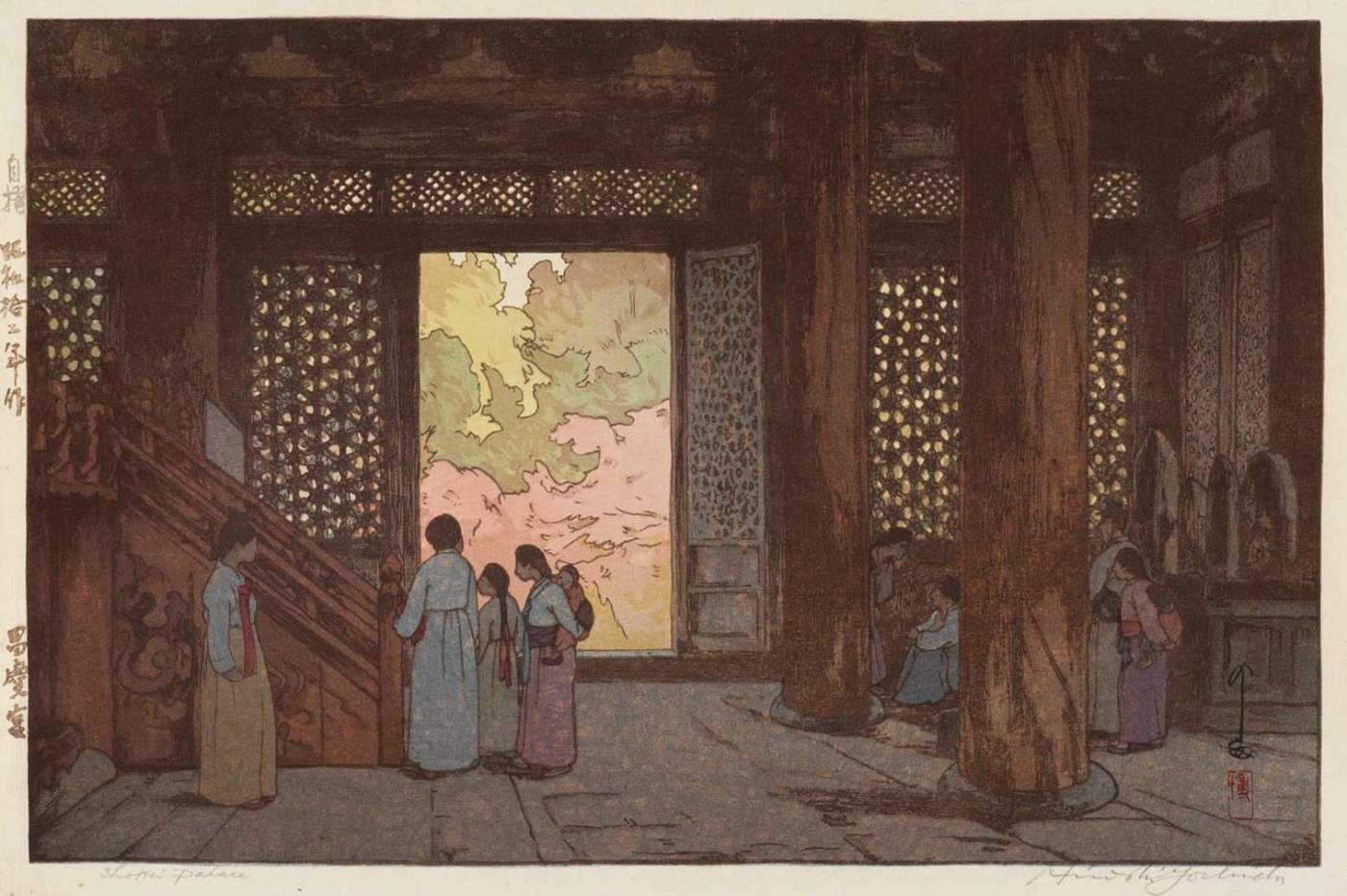 Shokei Palace woodblock print