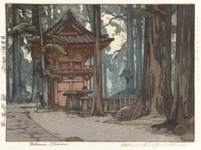 Takinoo Shrine woodblock print