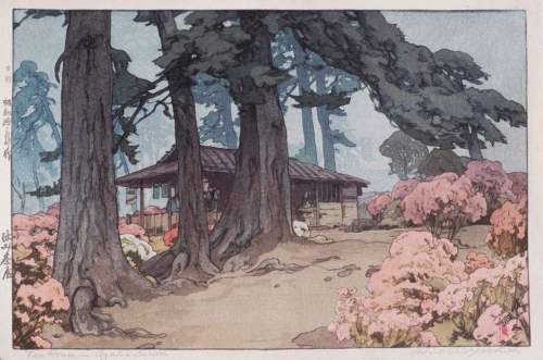 Hiroshi Yoshida - Tea House in Azalea Garden thumbnail