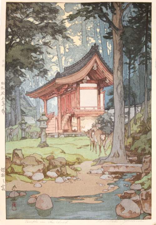 Hiroshi Yoshida - Temple in the Wood thumbnail