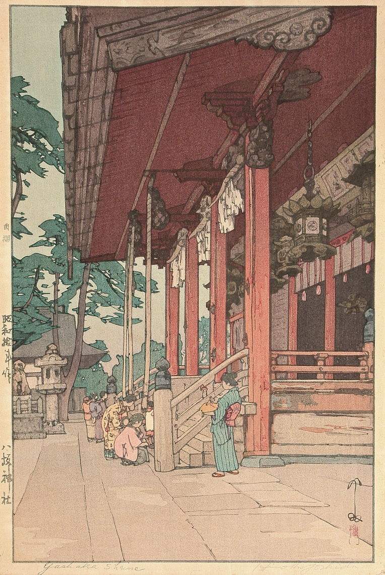 Yasaka Shrine woodblock print