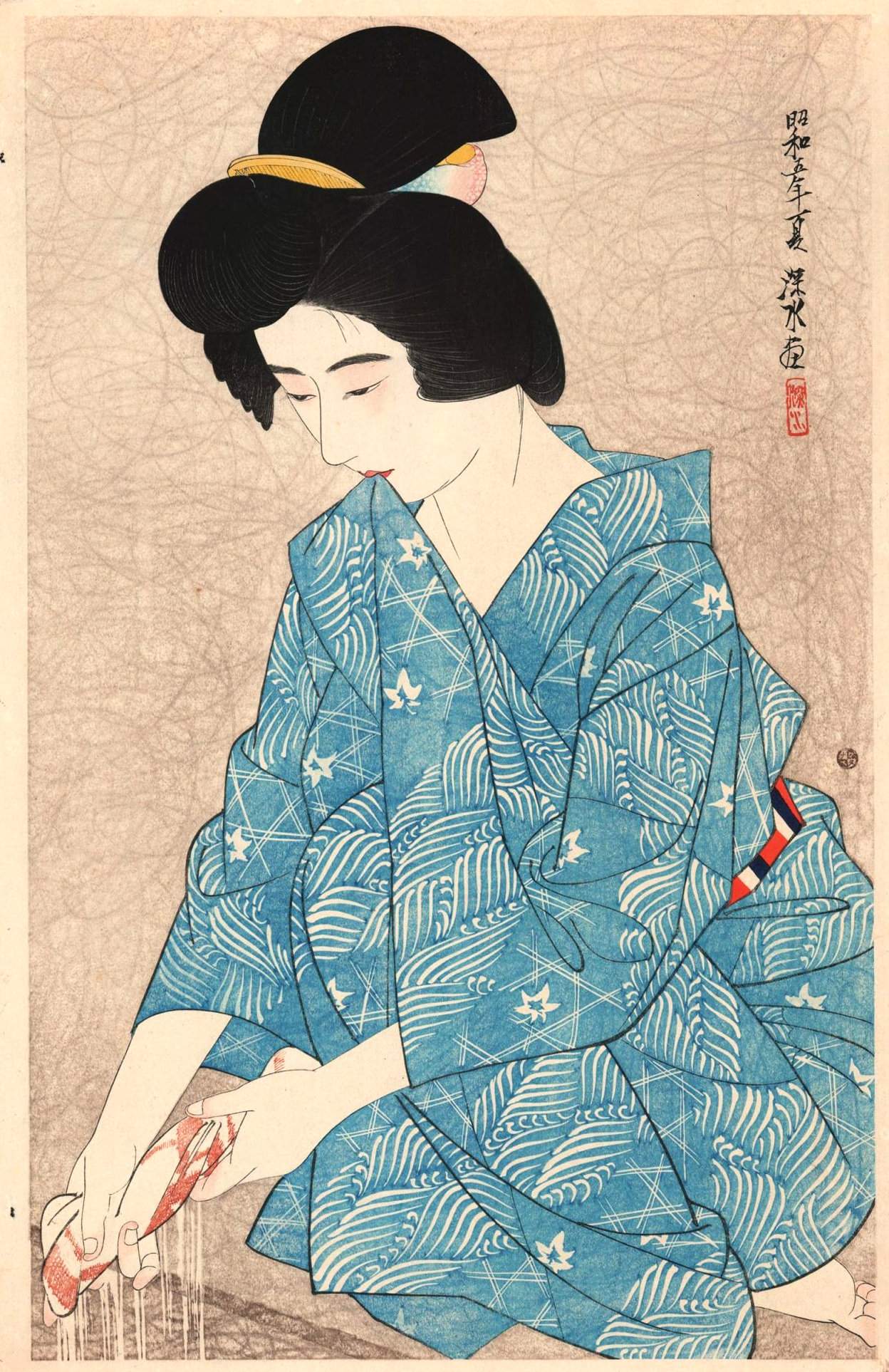 After the Bath - Ito Shinsui Catalogue woodblock print