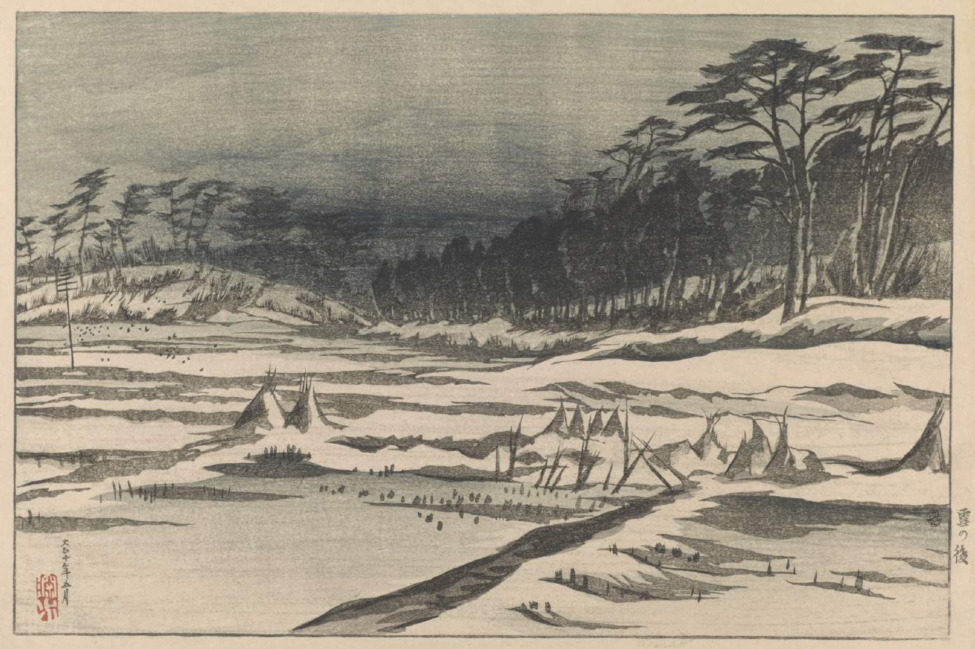 After the Snow - Ito Shinsui Catalogue woodblock print