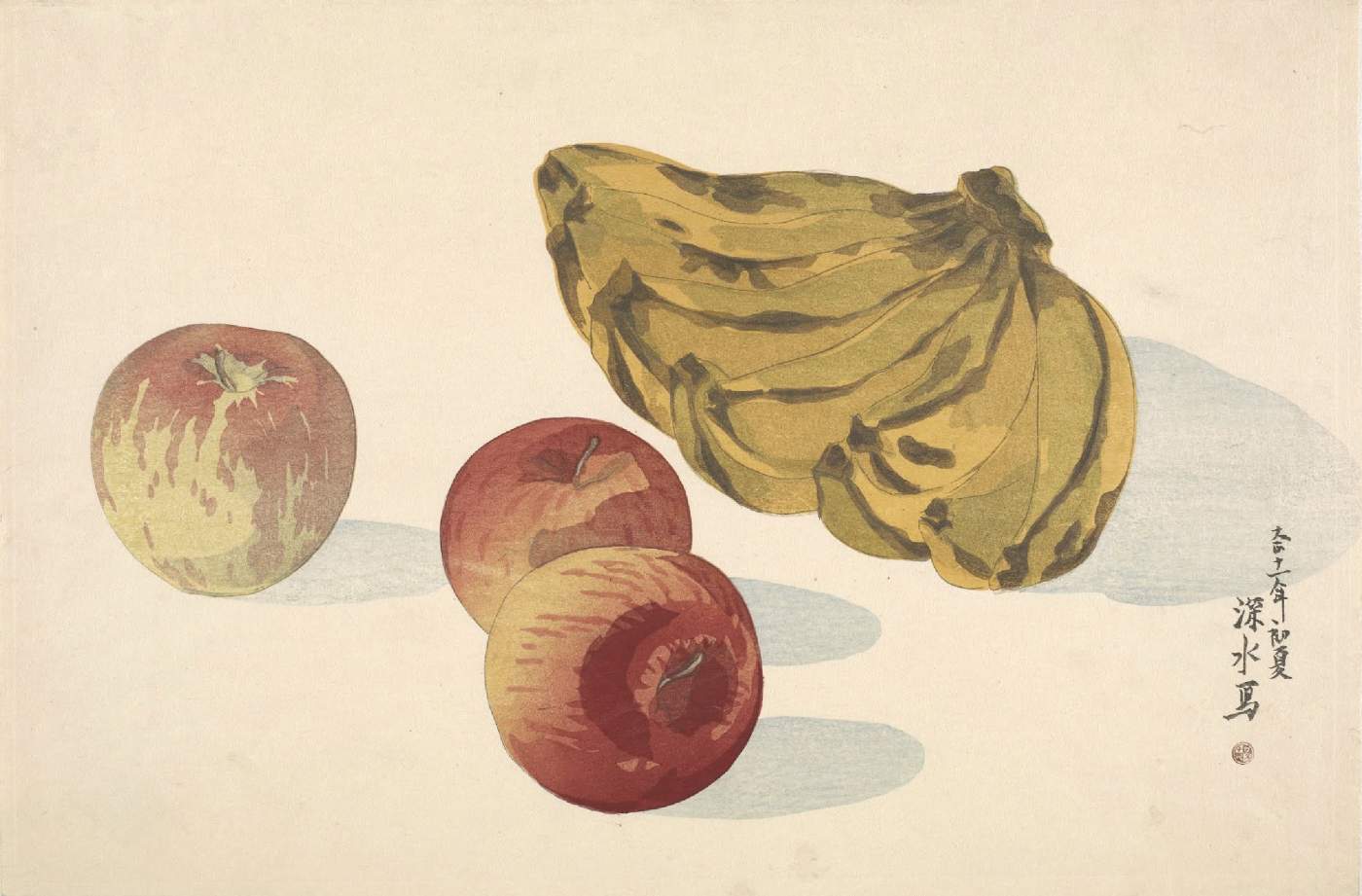 Apples and Bananas - Ito Shinsui Catalogue woodblock print