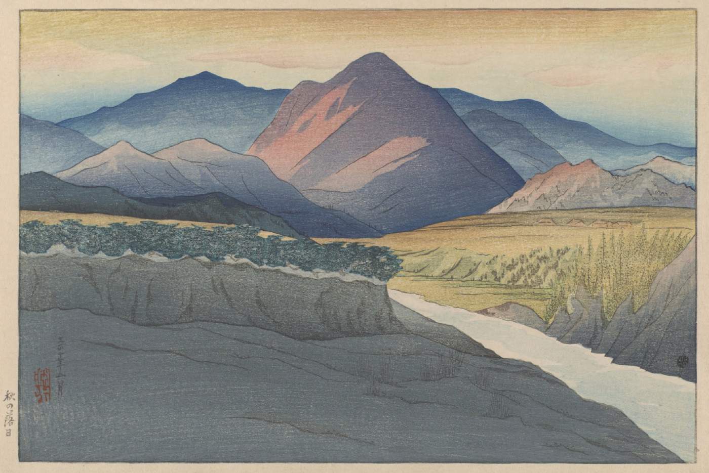 Autumn Sunset - Ito Shinsui Catalogue woodblock print