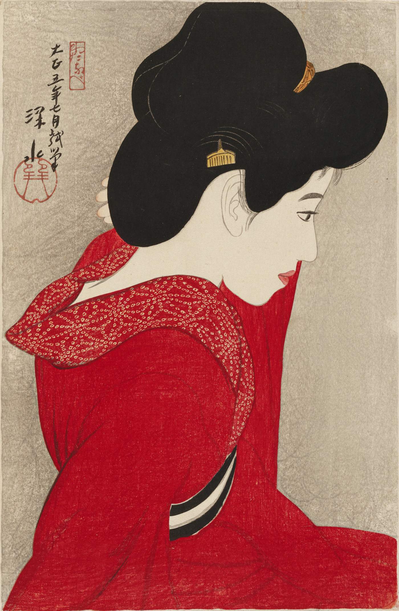 Before the Mirror - Ito Shinsui Catalogue woodblock print