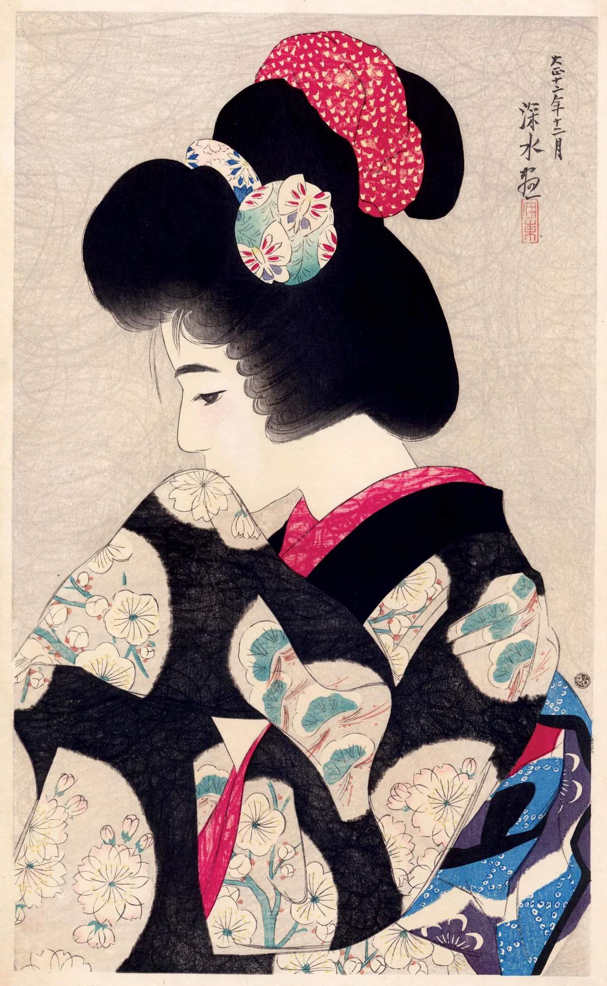 Contemplating Spring - Ito Shinsui Catalogue woodblock print