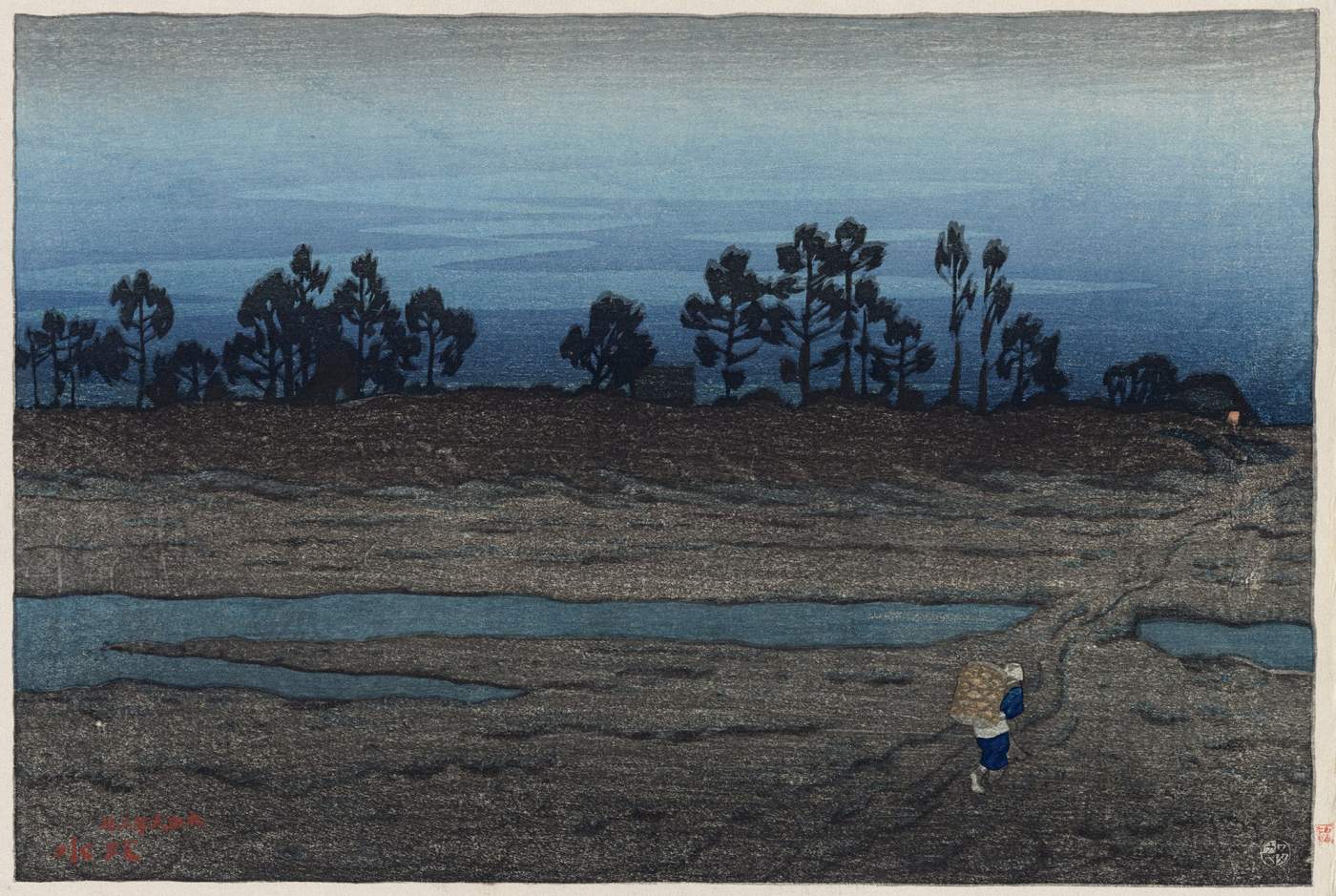 Evening by the Tama River - Ito Shinsui Catalogue woodblock print