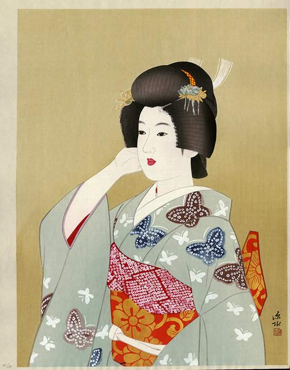 First Shimada Hairstyle - Ito Shinsui Catalogue woodblock print