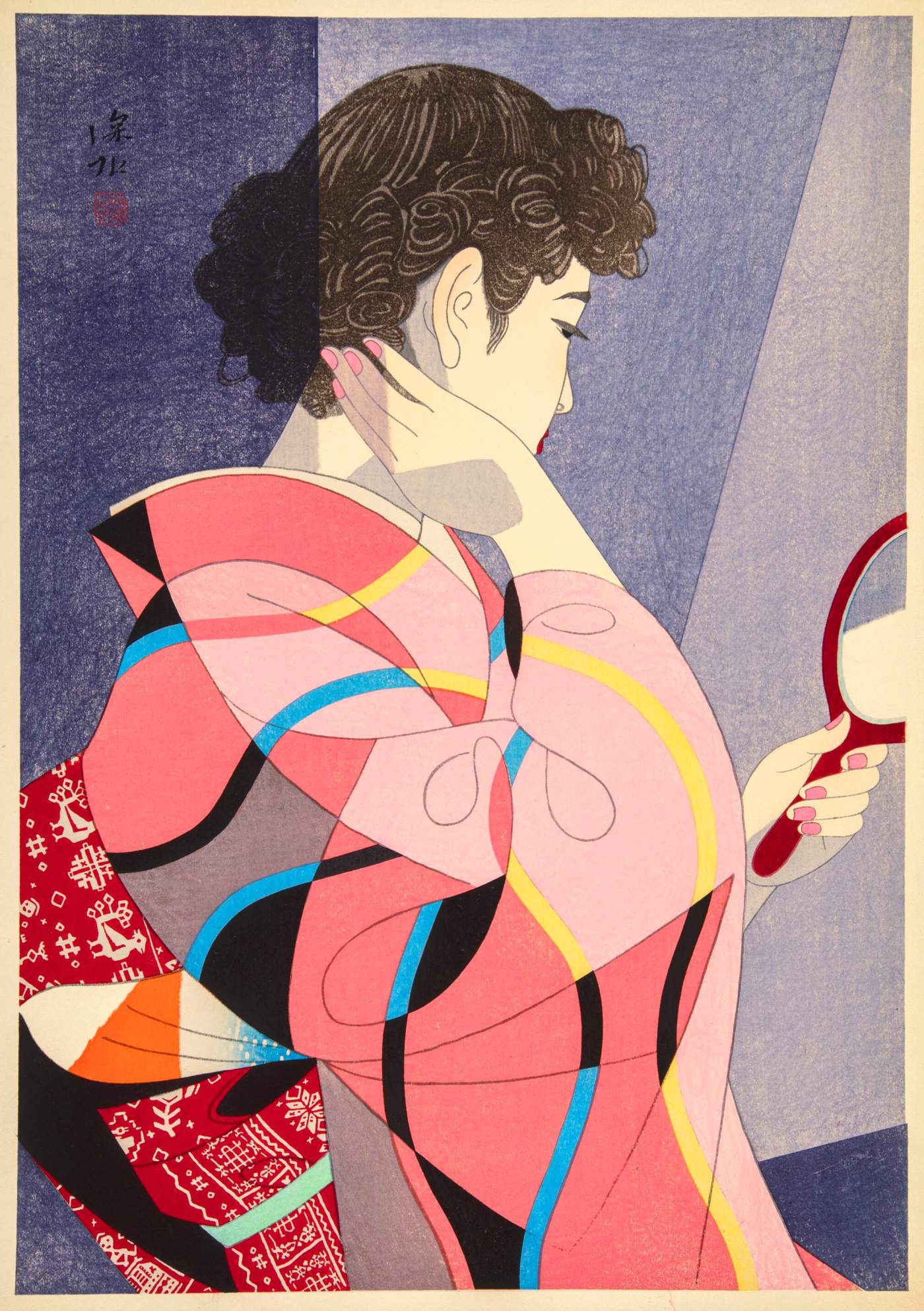 Hand Mirror - Ito Shinsui Catalogue woodblock print