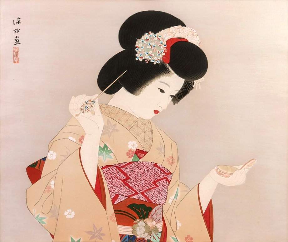 Hand Mirror - Ito Shinsui Catalogue woodblock print