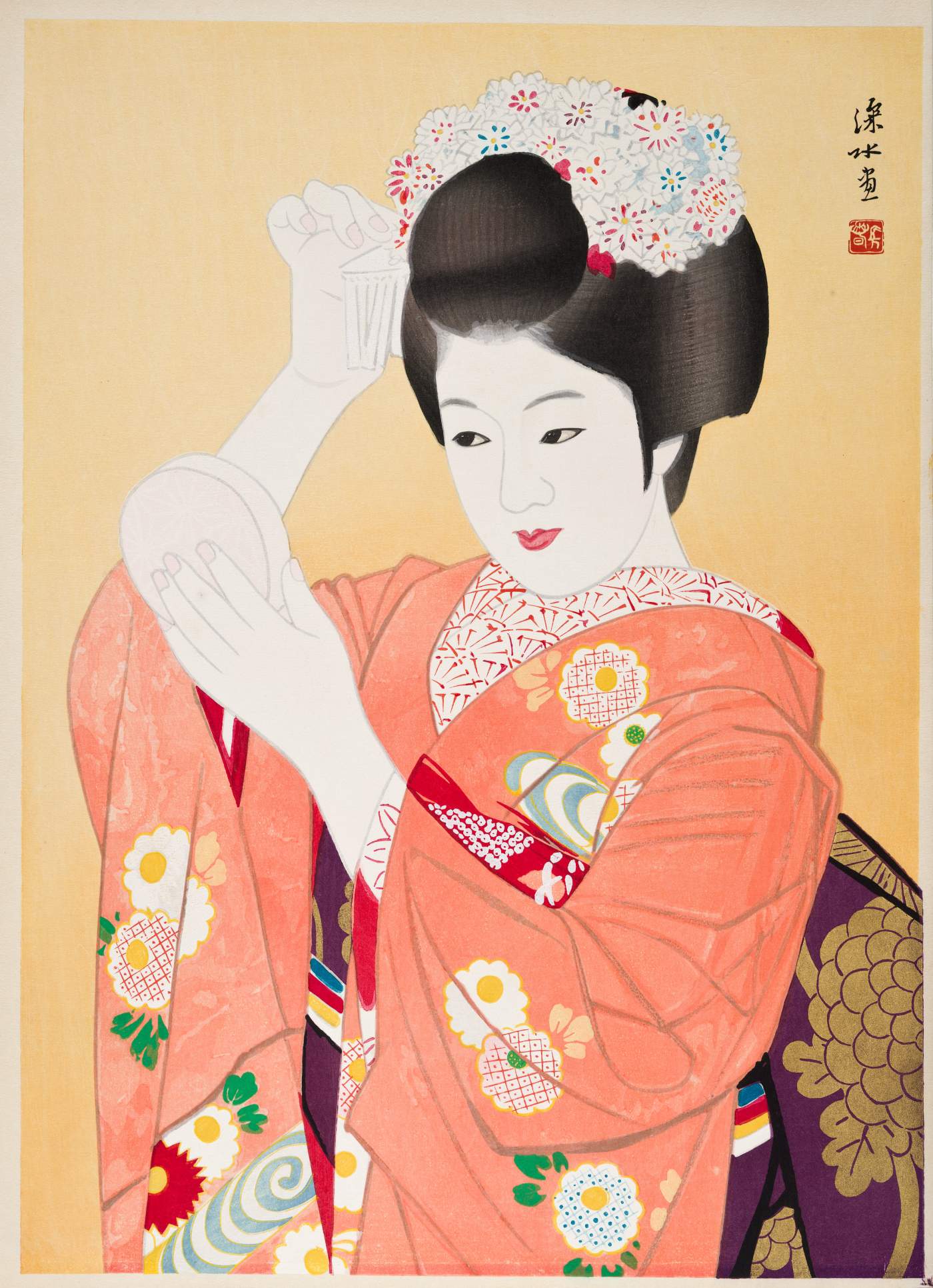 Kanzashi Hairpin - Ito Shinsui Catalogue woodblock print