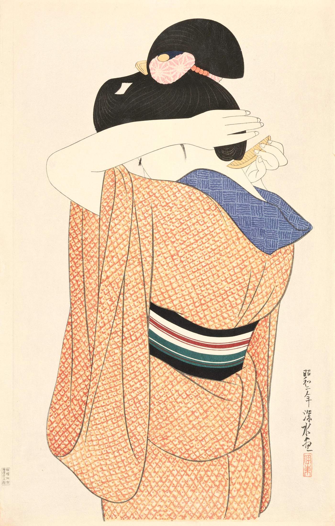 The Long Undergarment (Nagajuban) - Ito Shinsui Catalogue woodblock print