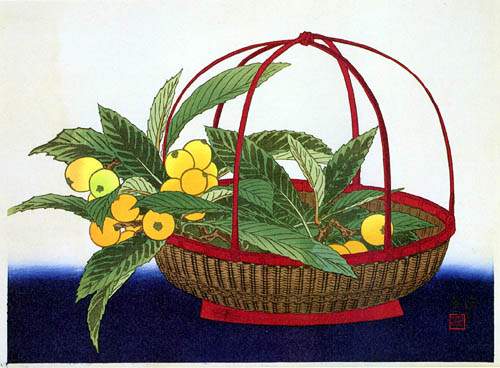 Loquats - Ito Shinsui Catalogue woodblock print