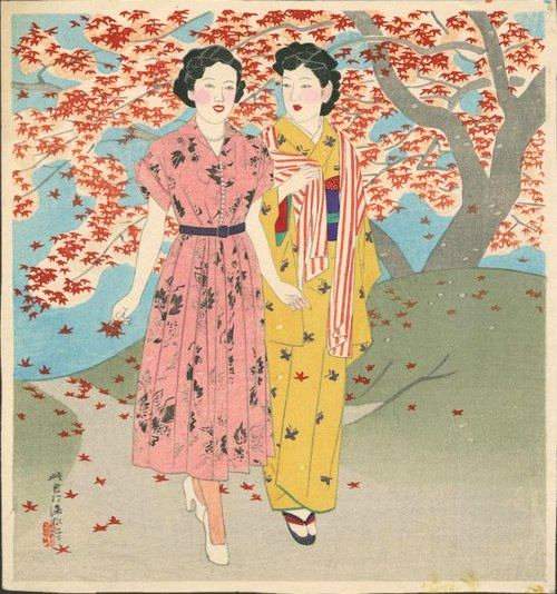 [Moga Girls] - Ito Shinsui Catalogue woodblock print