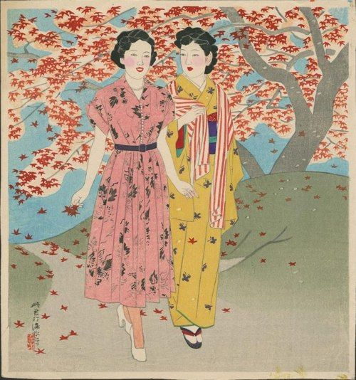 Ito Shinsui “[Moga Girls]” 1930 woodblock print