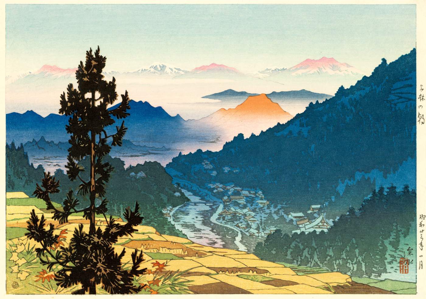 Morning at Kanbayashi - Ito Shinsui Catalogue woodblock print