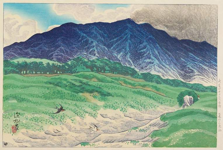 Mount Mihara in Summer - Ito Shinsui Catalogue woodblock print
