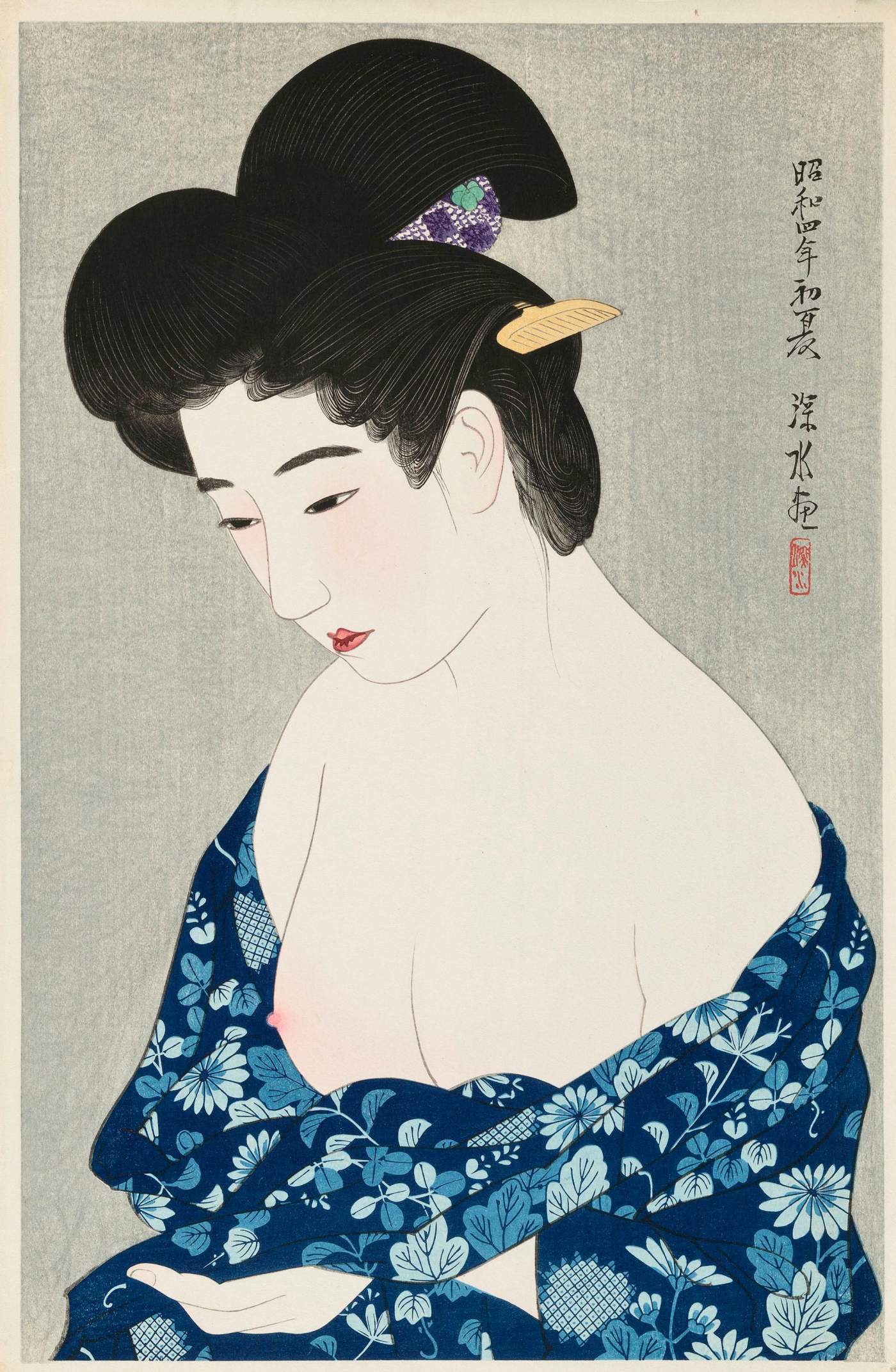 New Cotton Kimono - Ito Shinsui Catalogue woodblock print