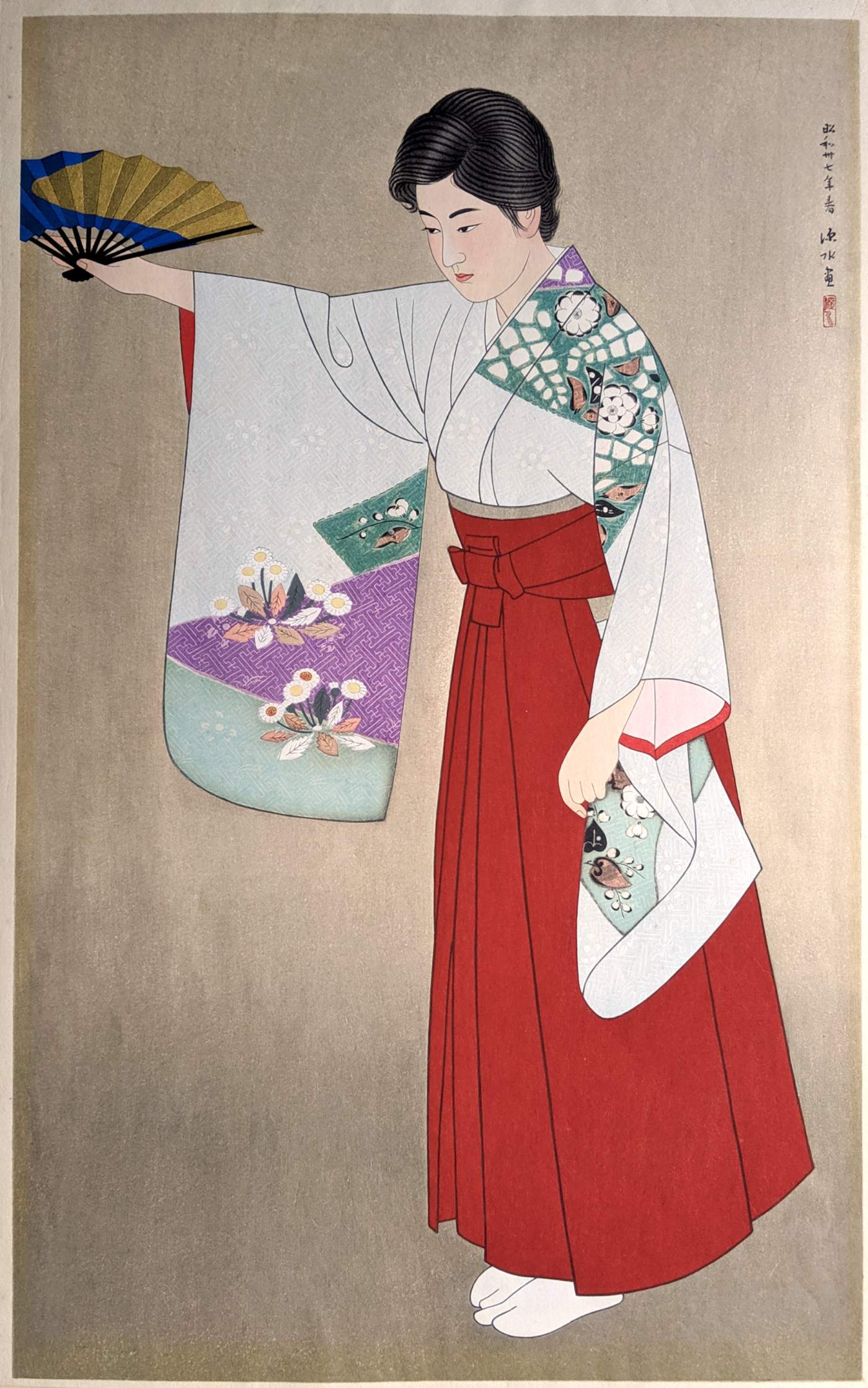 Noh Dance - Kumano - Ito Shinsui Catalogue woodblock print
