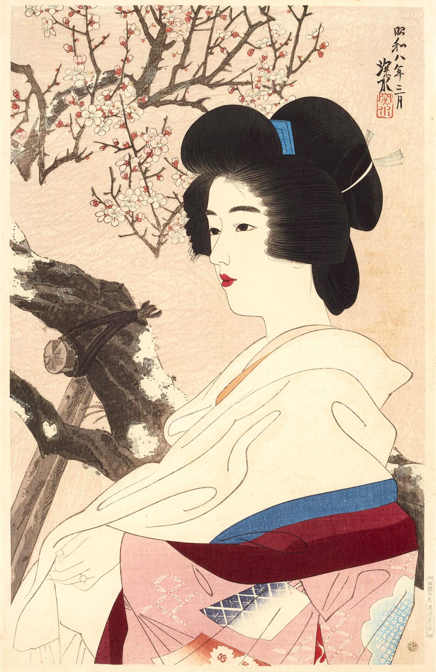 Red Blossoms - Ito Shinsui Catalogue woodblock print