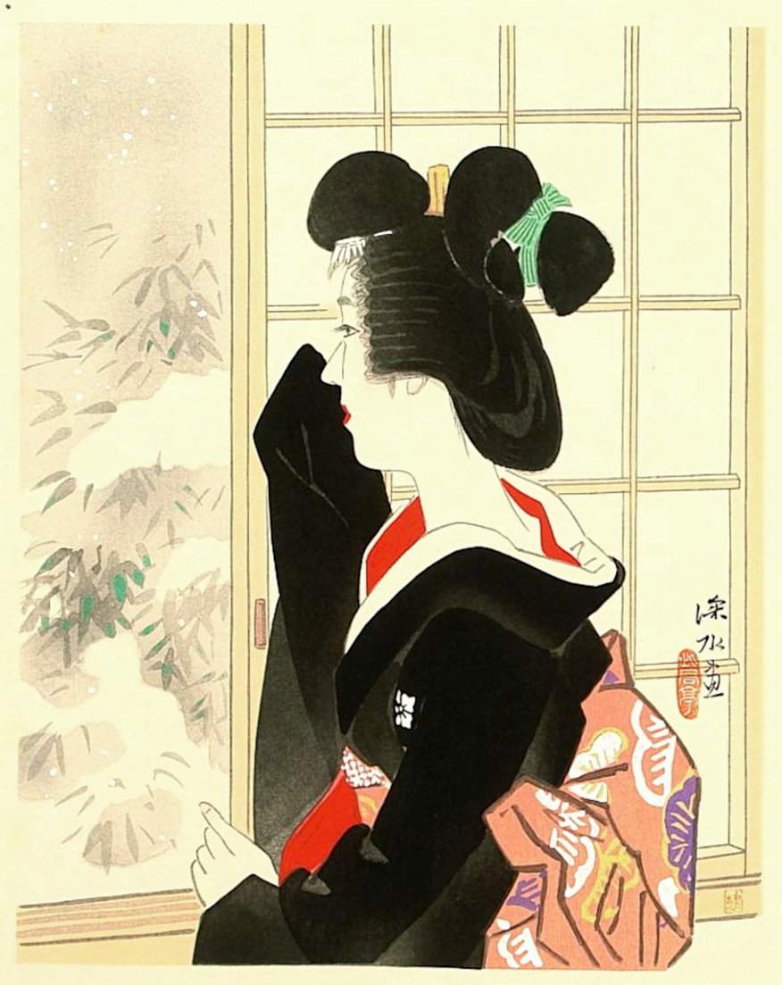 Snow - Ito Shinsui Catalogue woodblock print