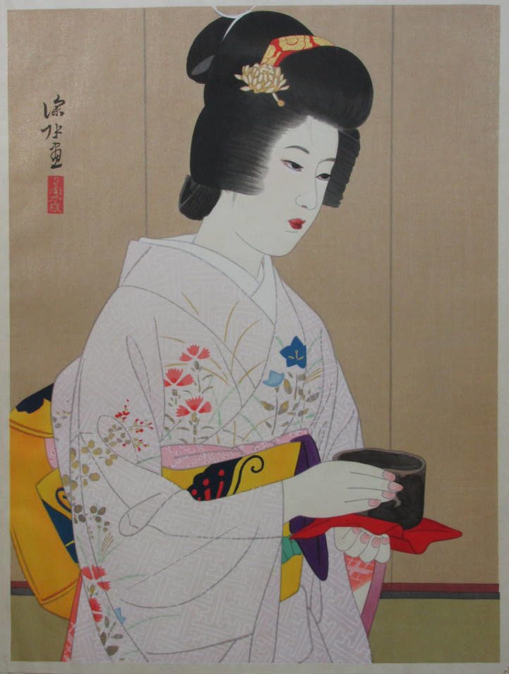 Ito Shinsui “Tea Ceremony” 1970 woodblock print