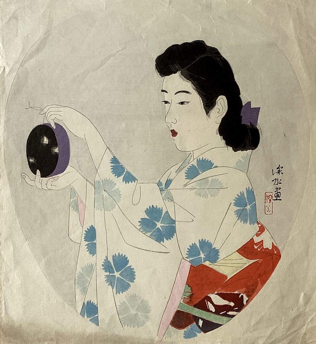[Uchiwa fan] - Ito Shinsui Catalogue woodblock print