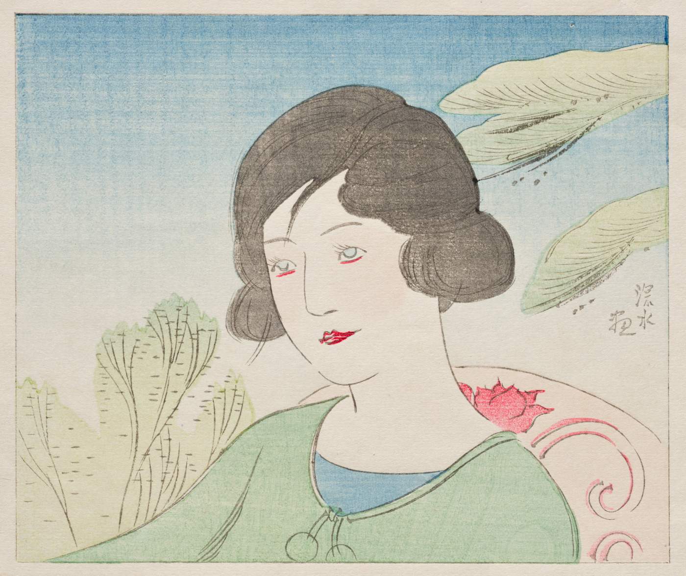 Western Girl - Ito Shinsui Catalogue woodblock print