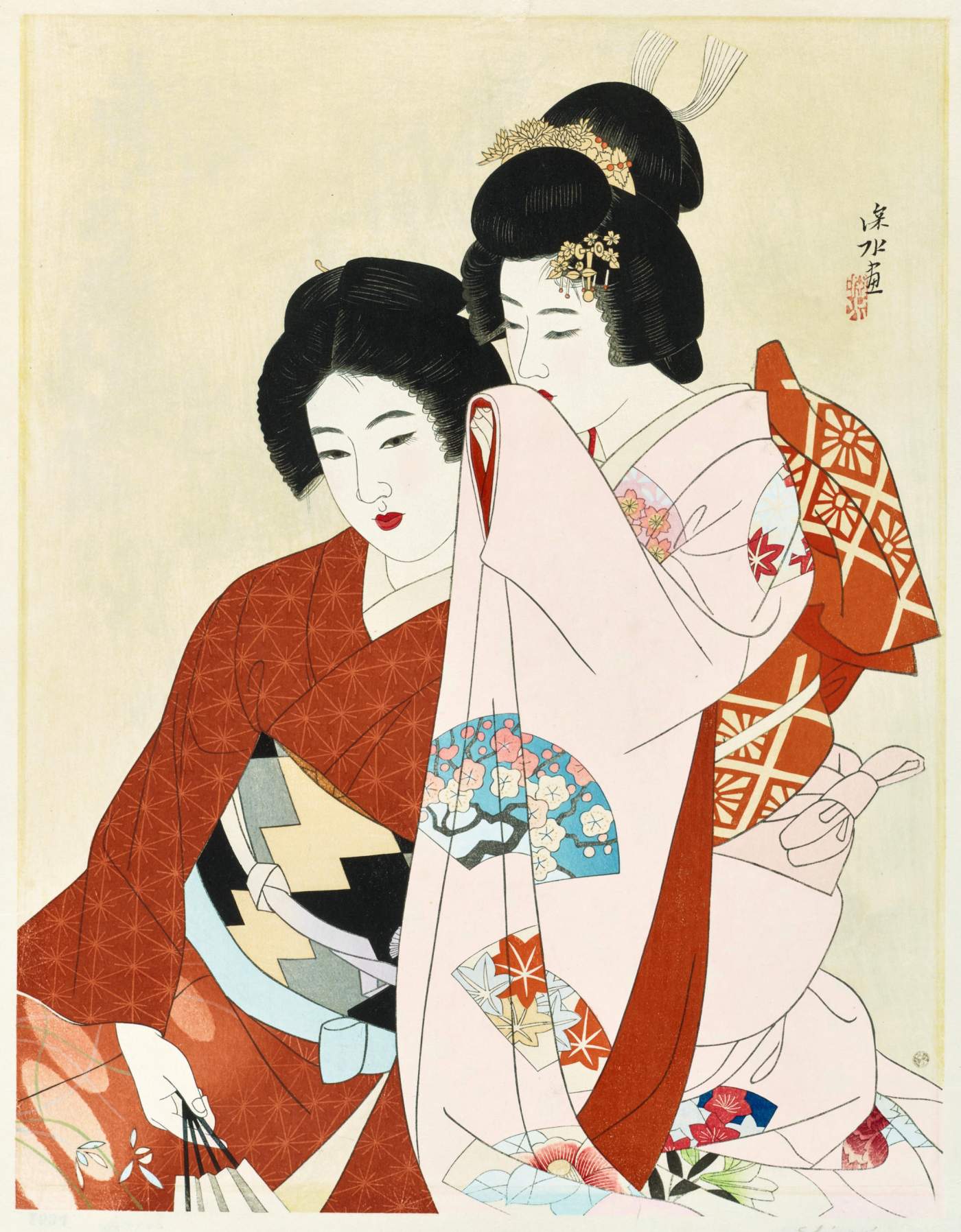Whisper - Ito Shinsui Catalogue woodblock print