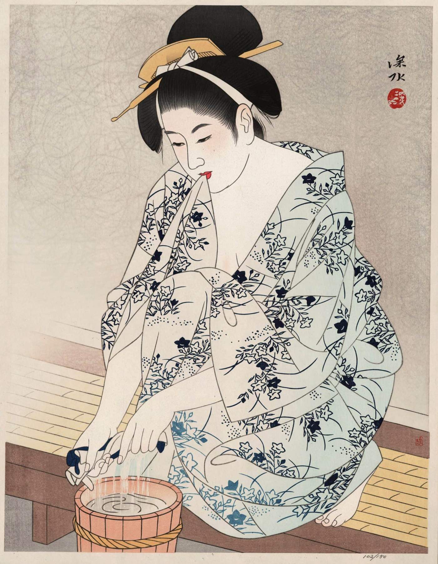 Woman After a Bath - Ito Shinsui Catalogue woodblock print