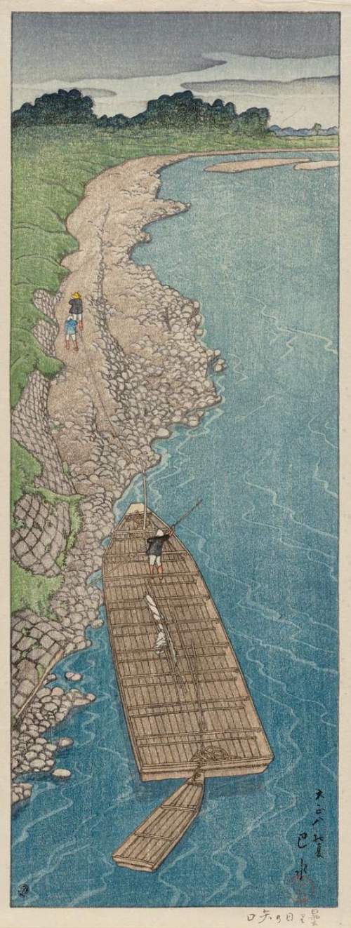 Kawase Hasui - An Overcast Day in Yaguchi thumbnail