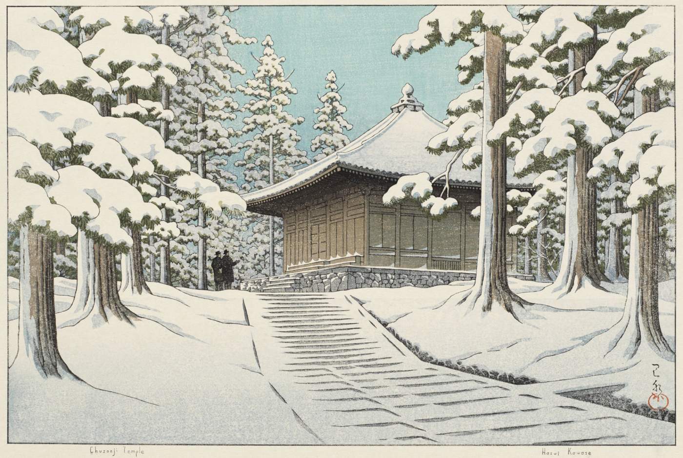 Chusonji Temple - Kawase Hasui Catalogue woodblock print